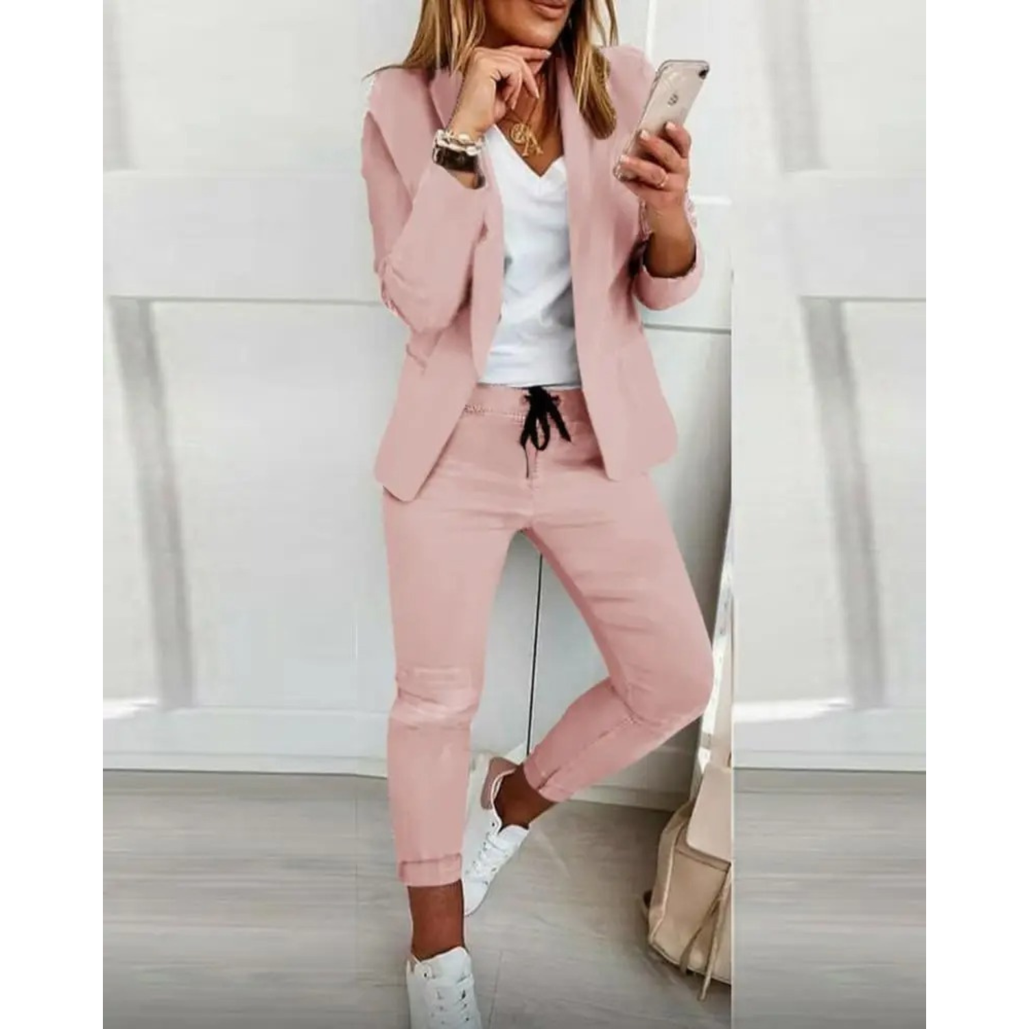 Blazer Broek Set Slim Fit Effengrijs - Mode Vibes