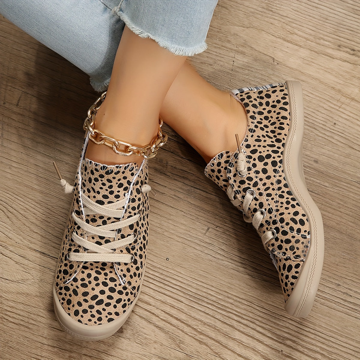 Damesneakers Leopardprint Laag Model Sneakers - Mode Vibes