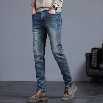 Mannen Biker Jeans Trendy Zwart Stretch - Mode Vibes