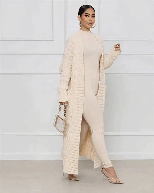 Vest met V-hals Casual Lange Theodora Stijl