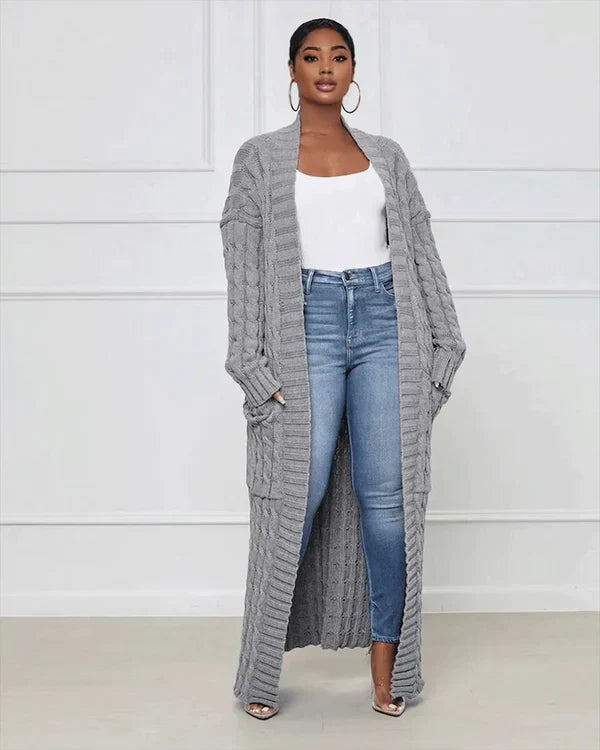 Vest met V-hals Casual Lange Theodora Stijl