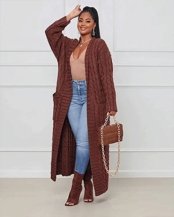 Vest met V-hals Casual Lange Theodora Stijl
