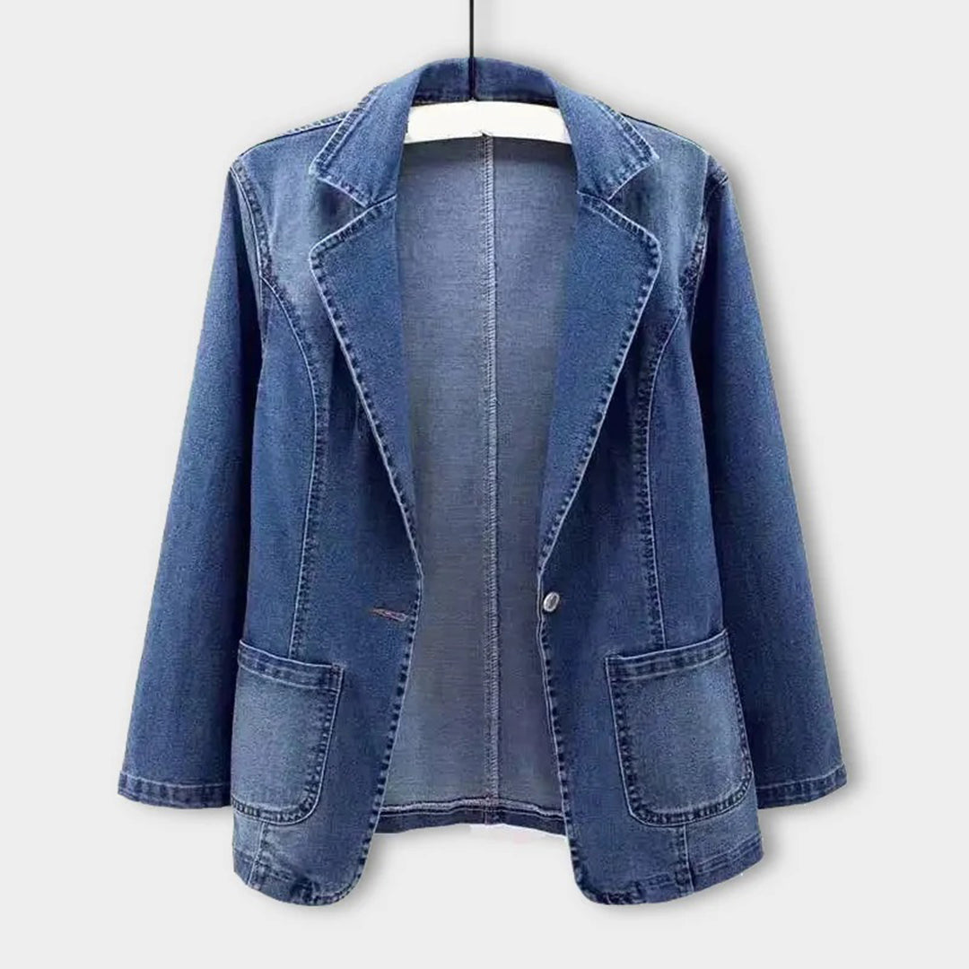 YUKA Denim Blazer Klassiek Moderne Stijl