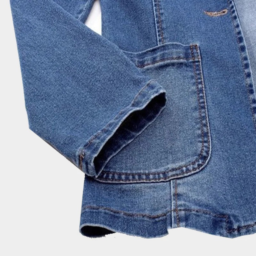YUKA Denim Blazer Klassiek Moderne Stijl