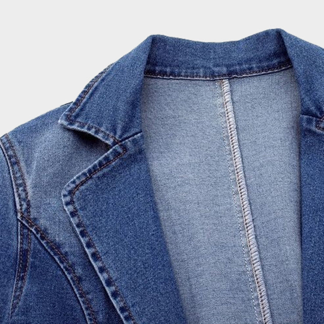 YUKA Denim Blazer Klassiek Moderne Stijl
