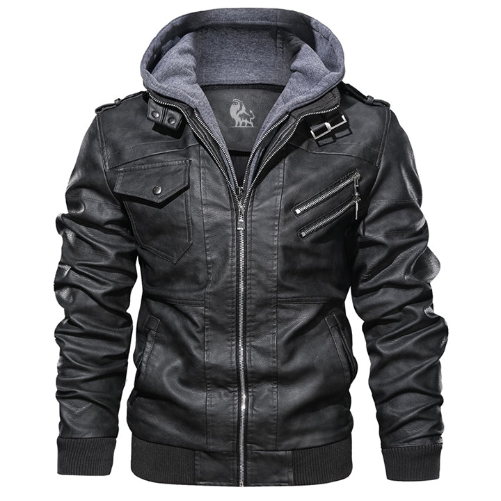 Leren Herenjack met Afneembare Capuchon Ryder
