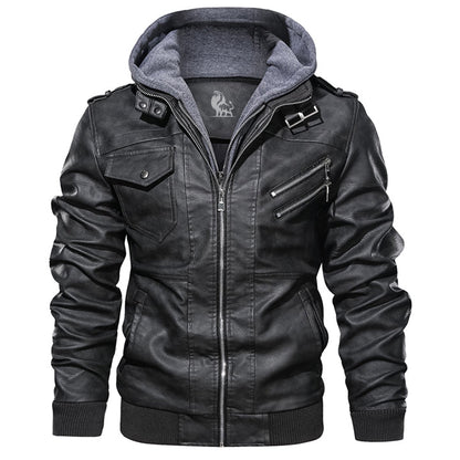 Leren Herenjack met Afneembare Capuchon Ryder