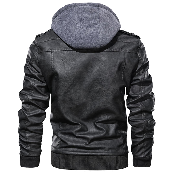 Leren Herenjack met Afneembare Capuchon Ryder