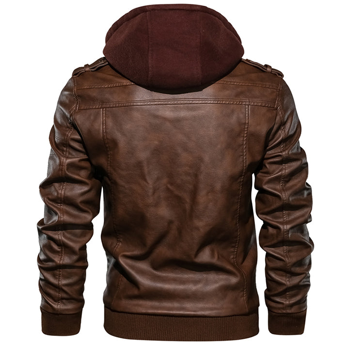 Leren Herenjack met Afneembare Capuchon Ryder