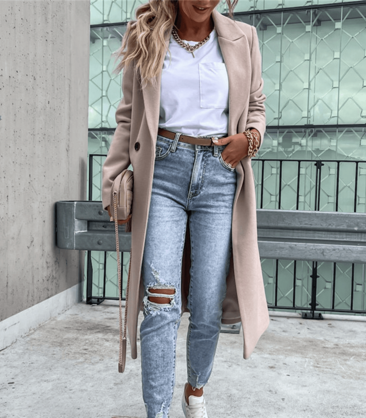 Azzurra | Cappotto di lana con tasche