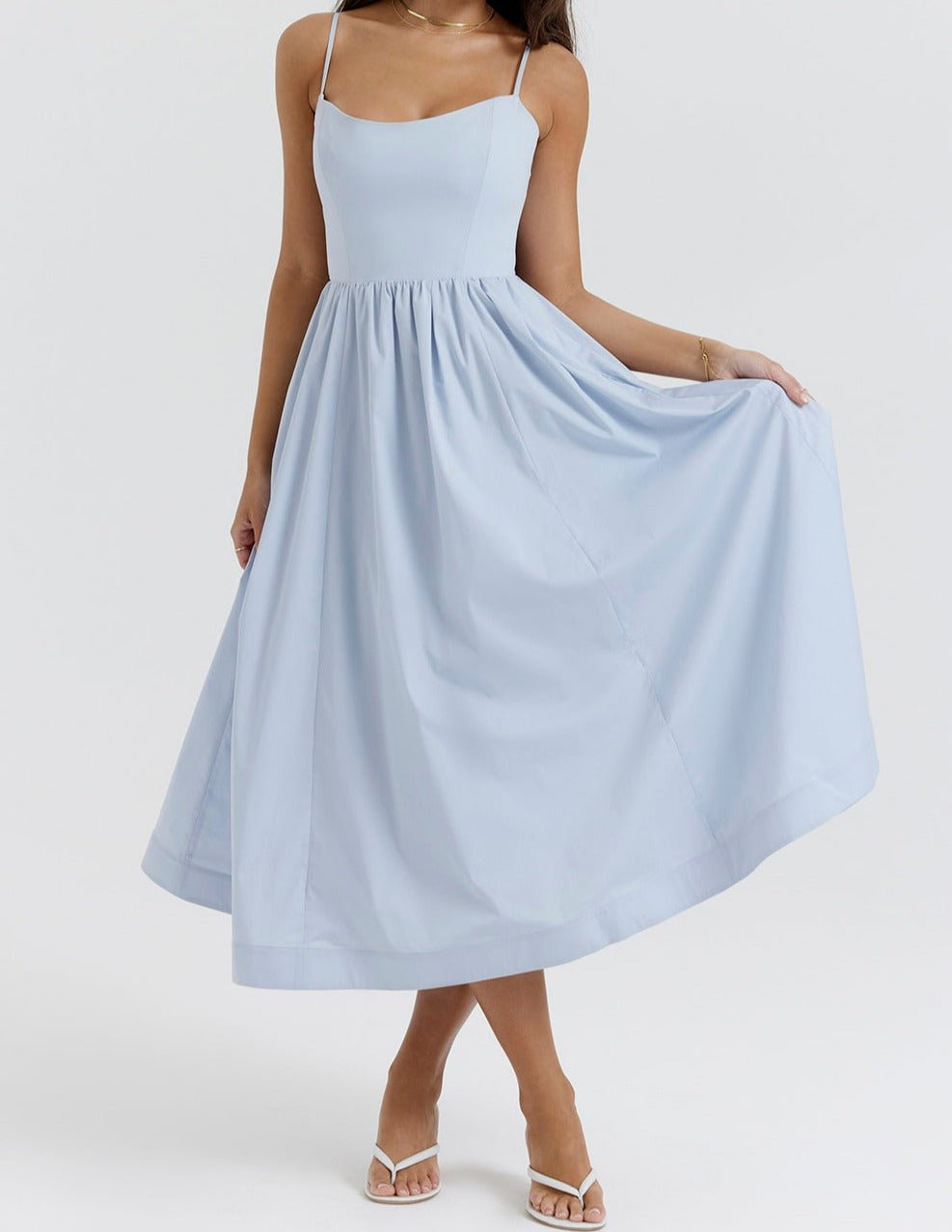Elegante Strapless Jurk voor Vrouw Midi Lengte