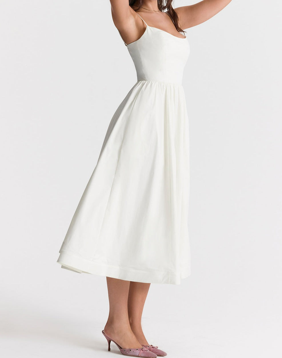 Elegante Strapless Jurk voor Vrouw Midi Lengte