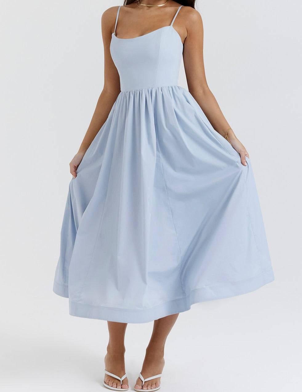 Elegante Strapless Jurk voor Vrouw Midi Lengte