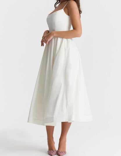 Elegante Strapless Jurk voor Vrouw Midi Lengte
