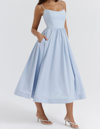 Elegante Strapless Jurk voor Vrouw Midi Lengte