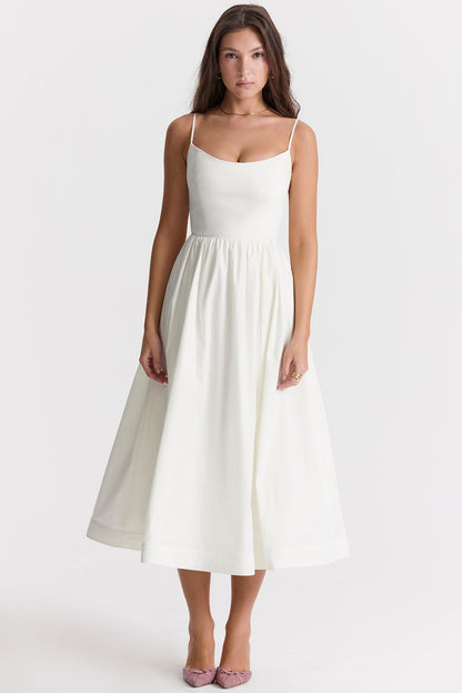 Elegante Strapless Jurk voor Vrouw Midi Lengte