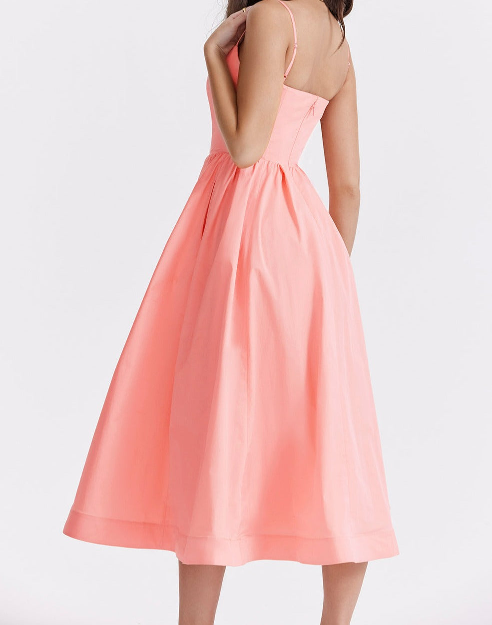 Elegante Strapless Jurk voor Vrouw Midi Lengte