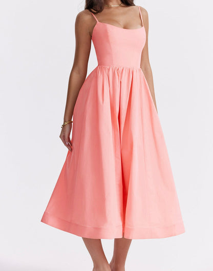 Elegante Strapless Jurk voor Vrouw Midi Lengte