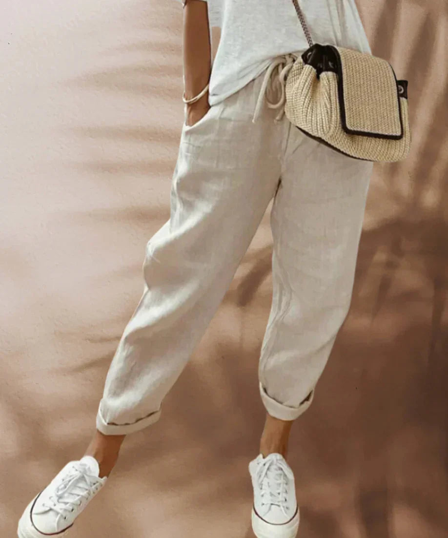 Linnen Broek Casual Zomerse Stijl - Mode Vibes