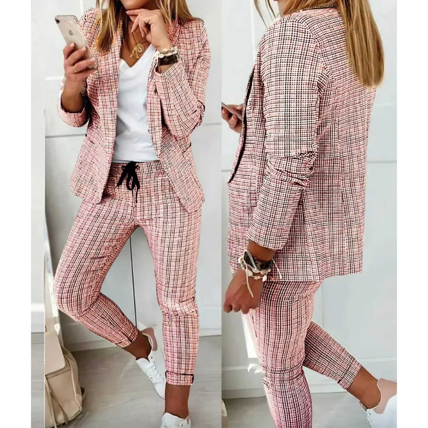 Damespak Lange Blazer Broek Klassiek Design - Mode Vibes