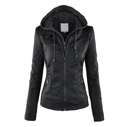 Leren Damesjas met Capuchon Elegant en Warm - Mode Vibes