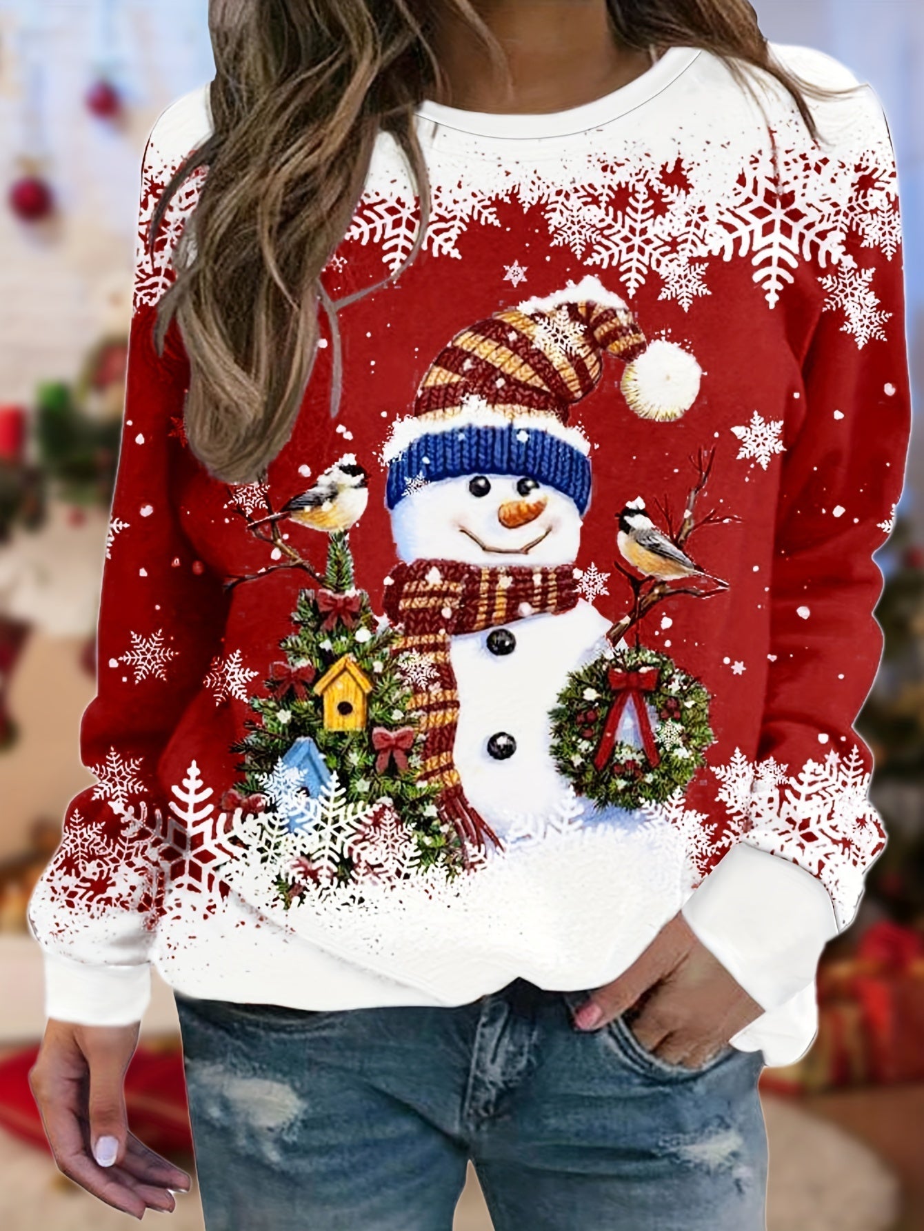 Kerstman Dames Sweatshirt Feestelijk Christmas Print - Mode Vibes