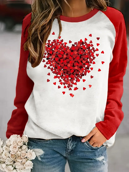Lotte Sweatshirt Hartjesprint Ronde Hals Casual - Mode Vibes