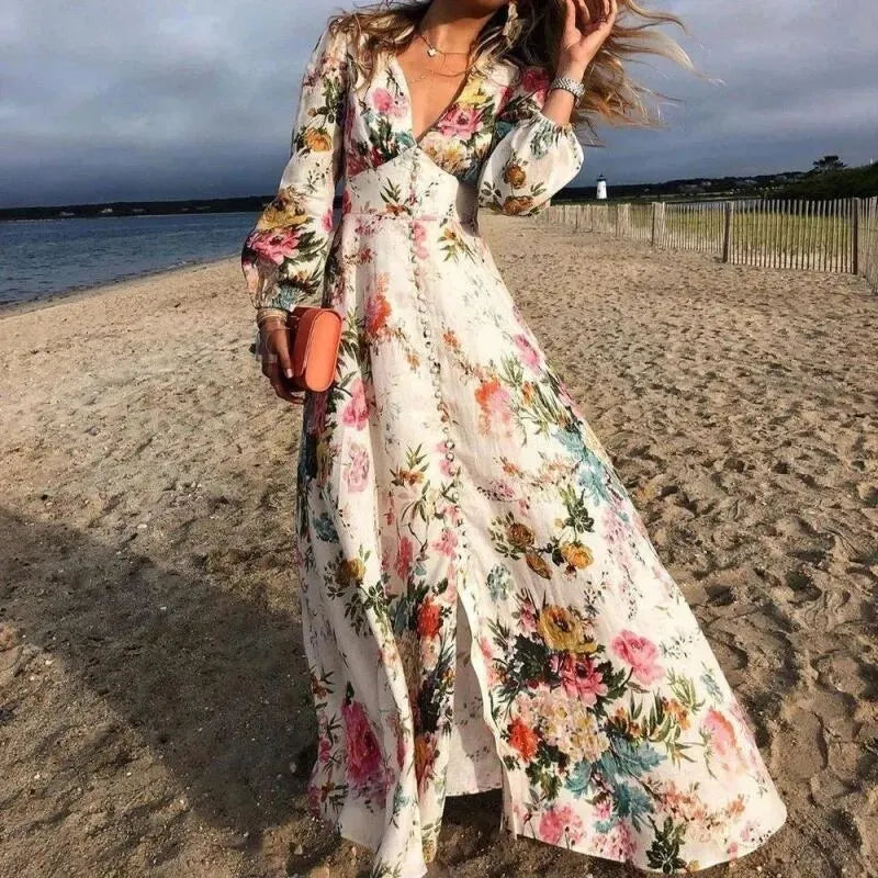 Bloemenjurk Voor Vrouw Zomerse Bloemendesign - Mode Vibes