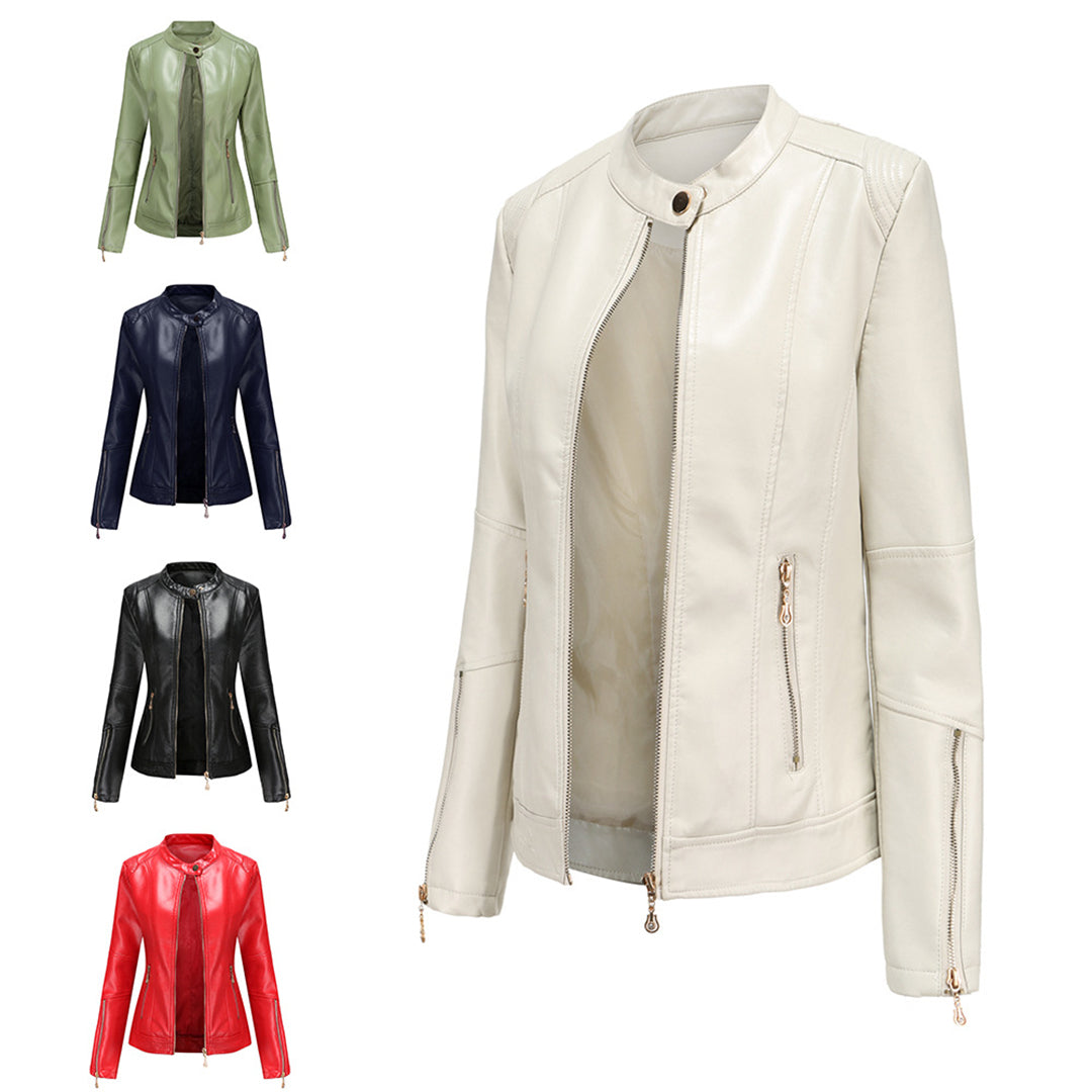 Lotte | Stijlvolle leren jas in de kleur Zwart voor dames in stijl ideaal voor de herfst.