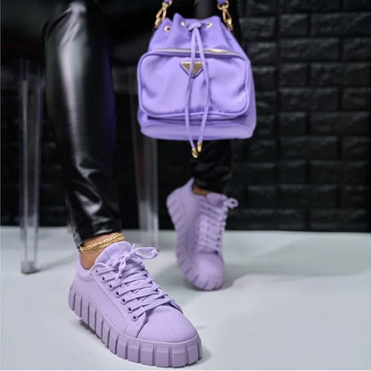 Stoere Rubberen Sneakers voor Dames - Mode Vibes
