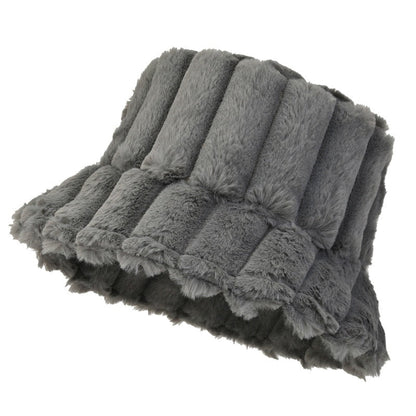 Lotte | Warme & stijlvolle bucket hat in de kleur Grijs voor dames in Lounge stijl ideaal voor de herfst.