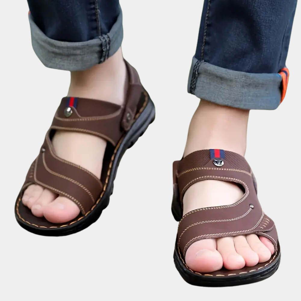 Leren Sandalen Heren Zomerklassieker Casual Stijl