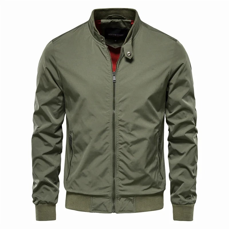 Herenslimfit Zomerjas Zwart Leerlook - Mode Vibes