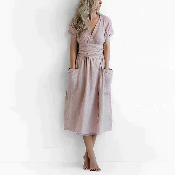 Linnen Jurk Elegante Zomerjurk voor Vrouw