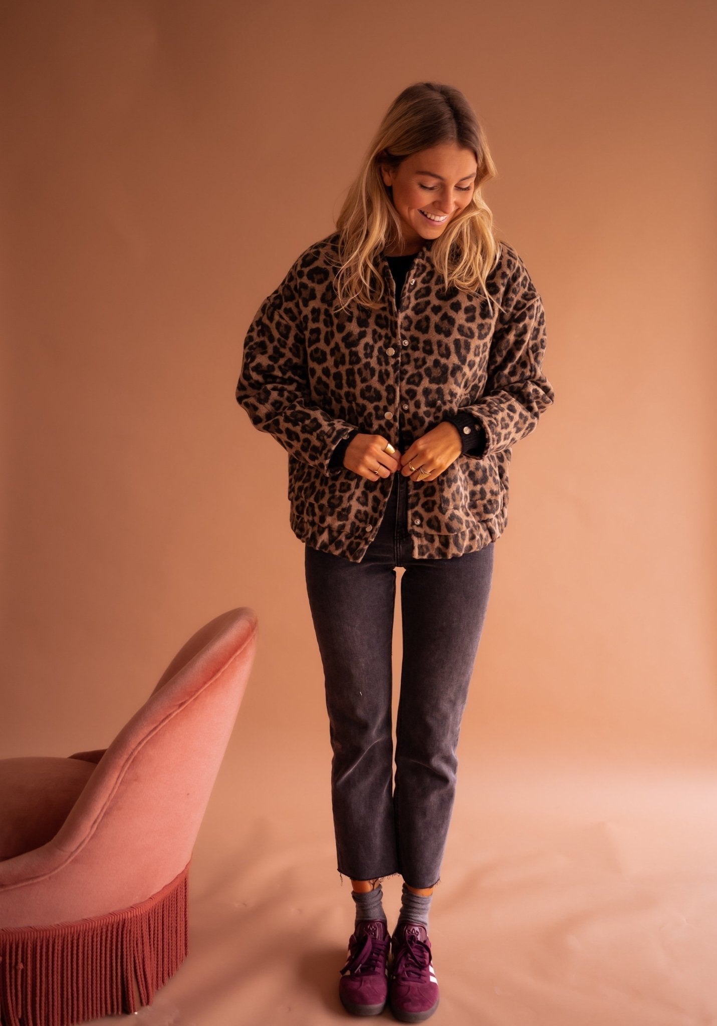 Dames Jasje Met Gedessineerde Print Trendy Pasvorm