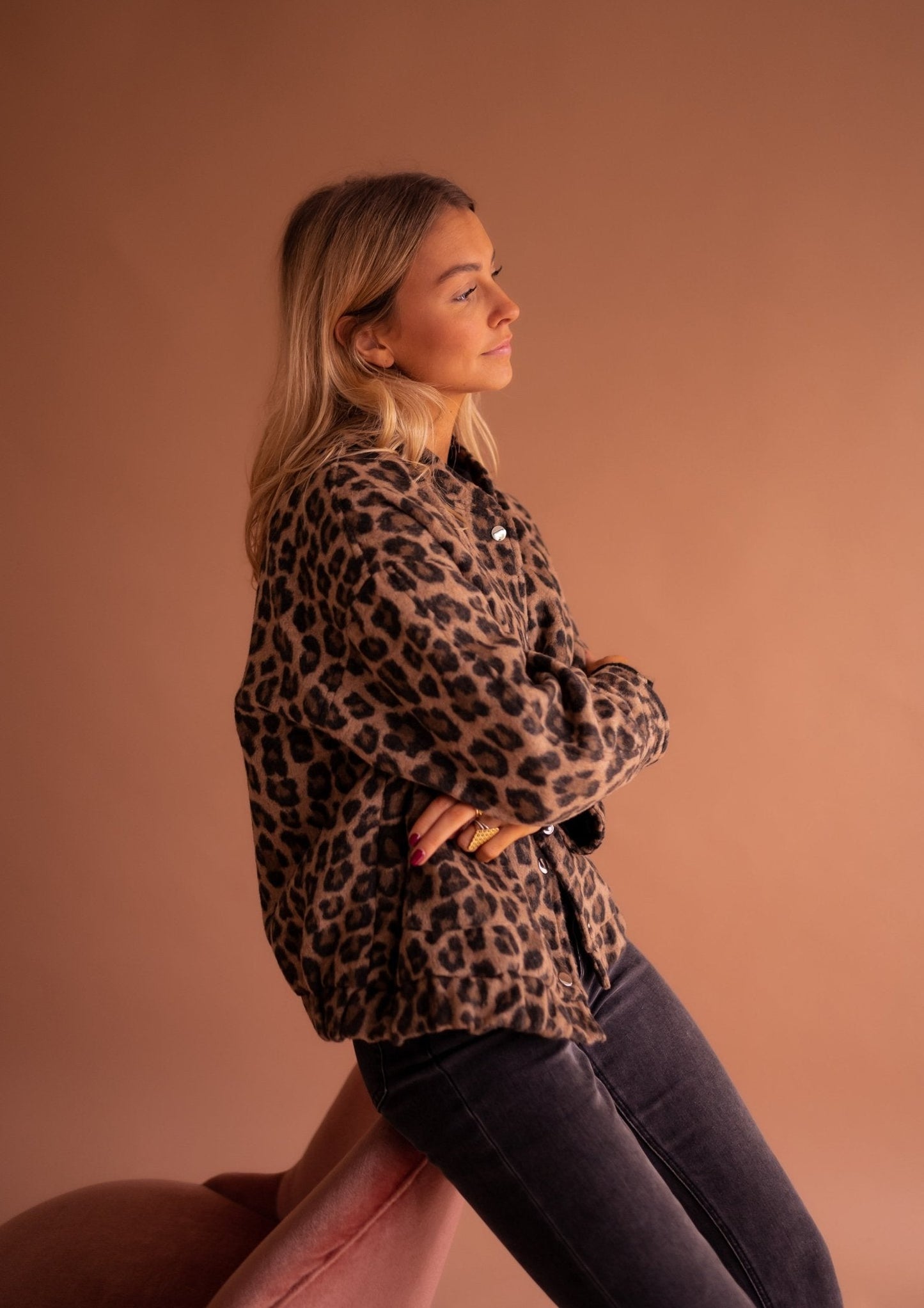 Dames Jasje Met Gedessineerde Print Trendy Pasvorm
