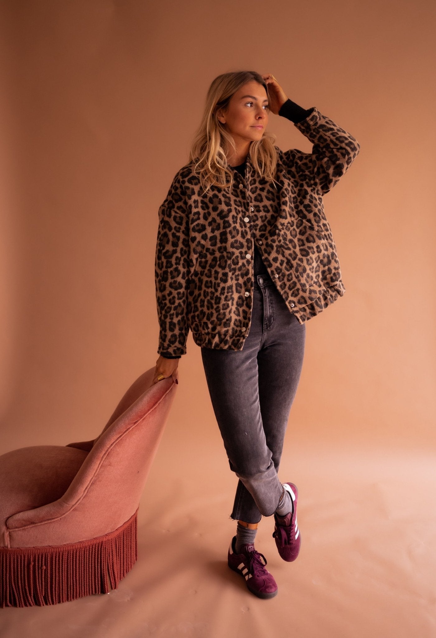 Dames Jasje Met Gedessineerde Print Trendy Pasvorm