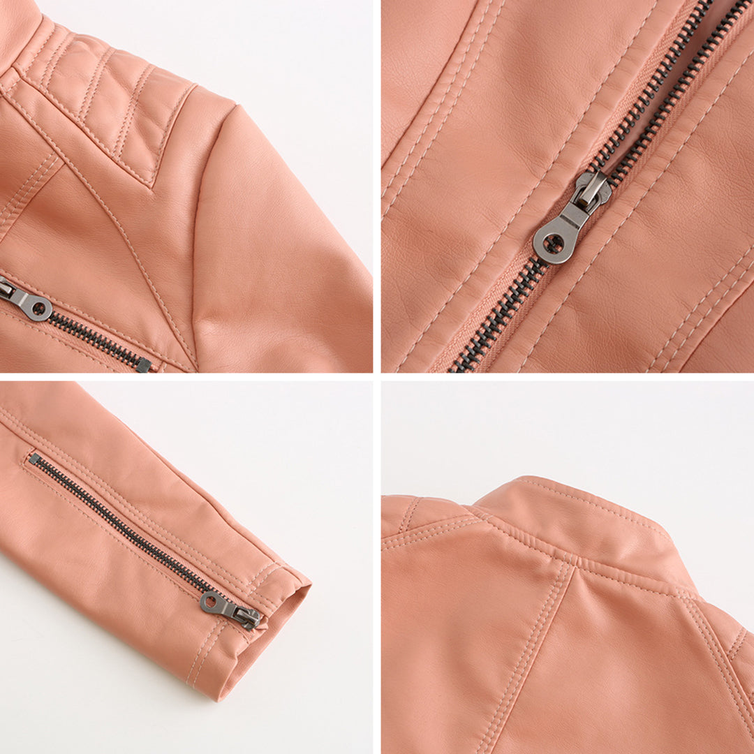 Luna | Verfijnd leren jack voor dames in de kleur Zwart voor dames in stijl ideaal voor de herfst.