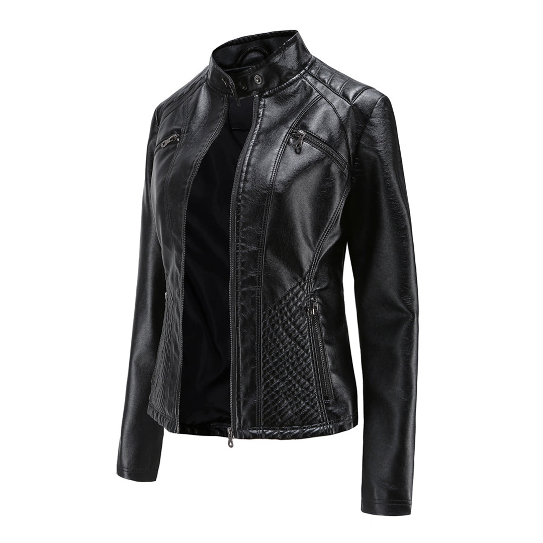 Luna | Verfijnd leren jack voor dames in de kleur Zwart voor dames in stijl ideaal voor de herfst.
