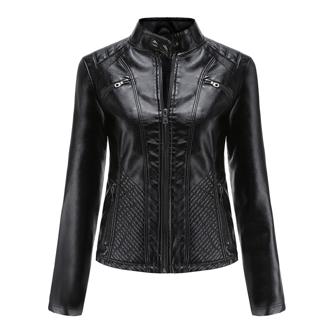 Luna | Verfijnd leren jack voor dames in de kleur Zwart voor dames in stijl ideaal voor de herfst.