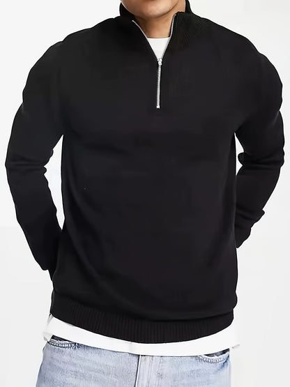 Mannen Trui Halve Rits Col Casual Stijl - Mode Vibes
