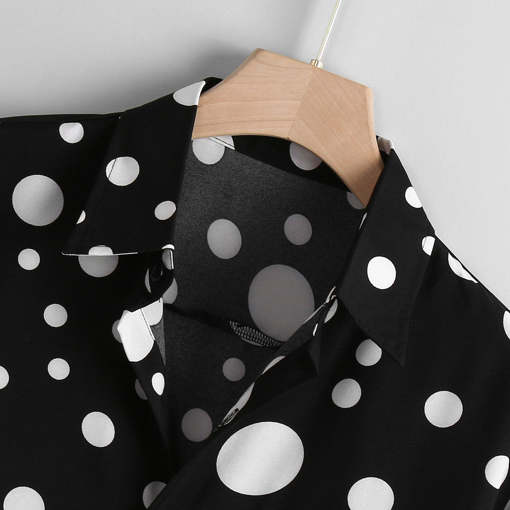 Maas | Gestippeld overhemd in de kleur Zwart voor heren in stijl ideaal voor de lente.