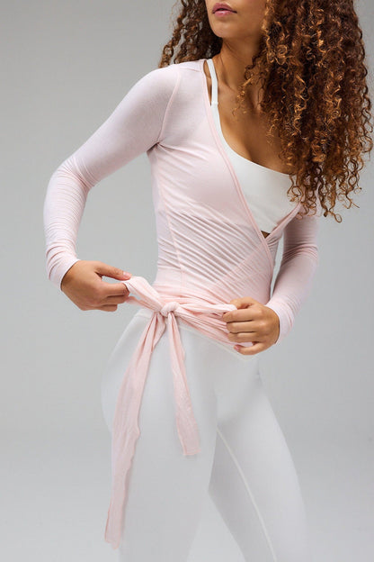 Vrouwelijke Wikkelblouse met Verstelbare Linten Elegant Design