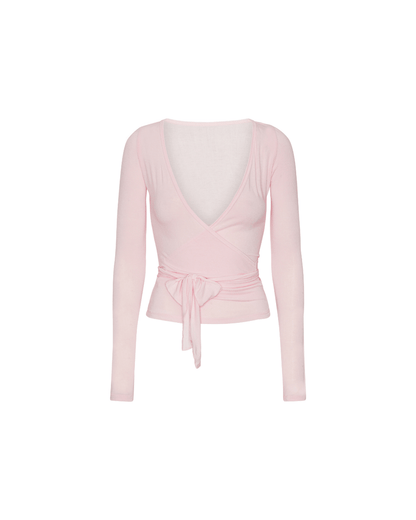 Vrouwelijke Wikkelblouse met Verstelbare Linten Elegant Design