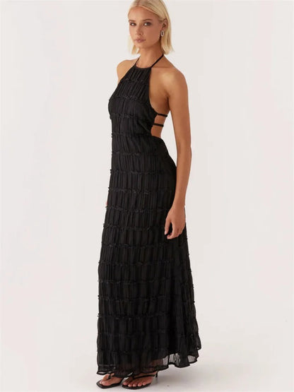 Dames Halterjurk Elegant Met Open Rug - Mode Vibes

