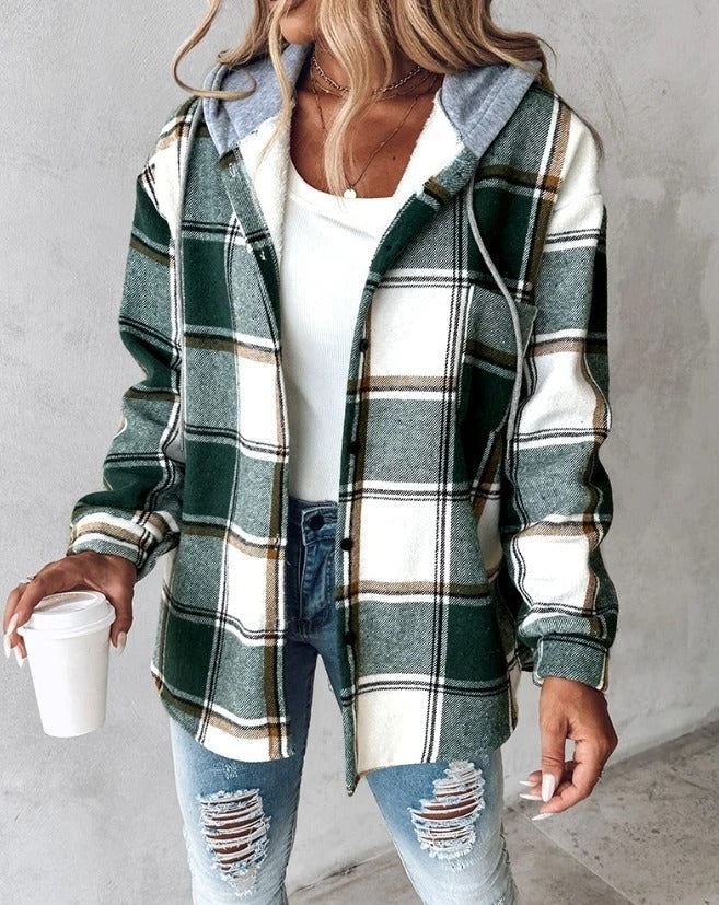 Dames Hoodie Ruitpatroon Warm en Casual - Mode Vibes
