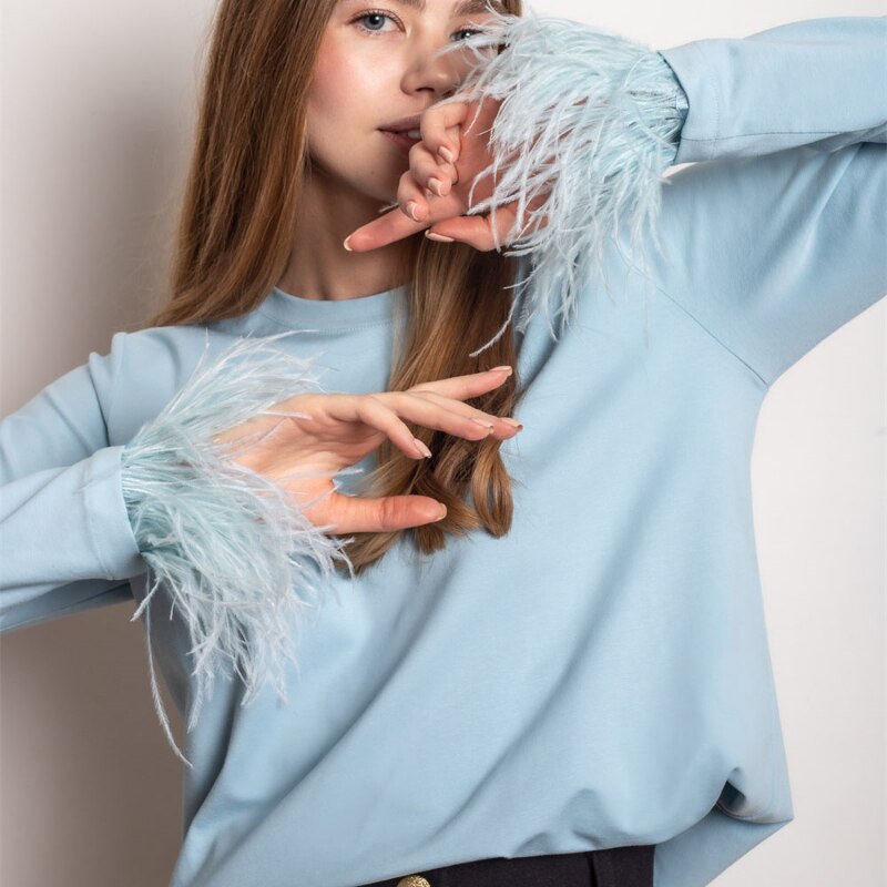 Dames T-Shirt Lange Mouwen Zwart Noa
