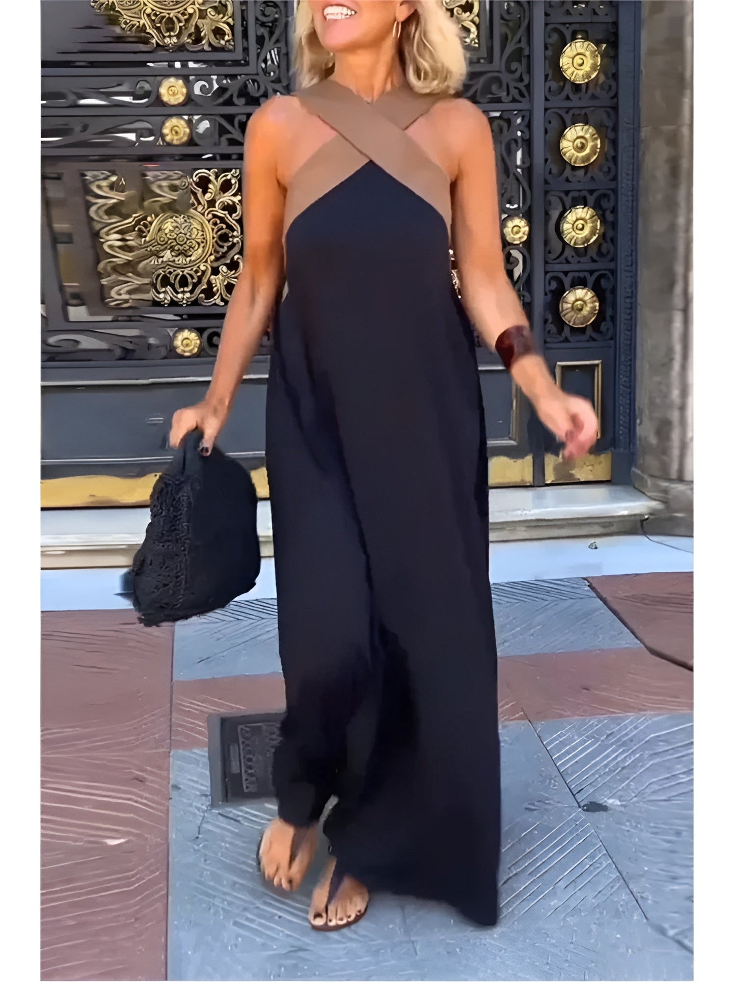 Dames Jurk Gekruist Model Elegant - Mode Vibes
