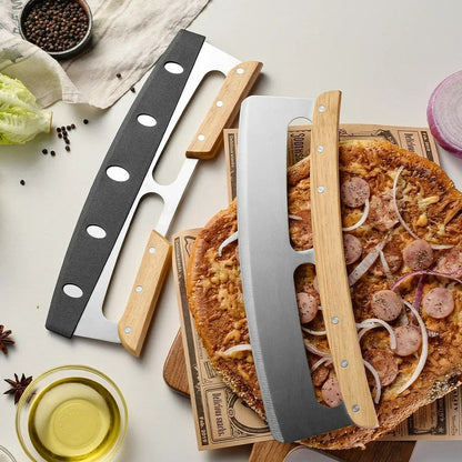 Pizzasnijder Roestvrijstaal 35 cm Gebogen Mes voor Eenvoudig Snijden