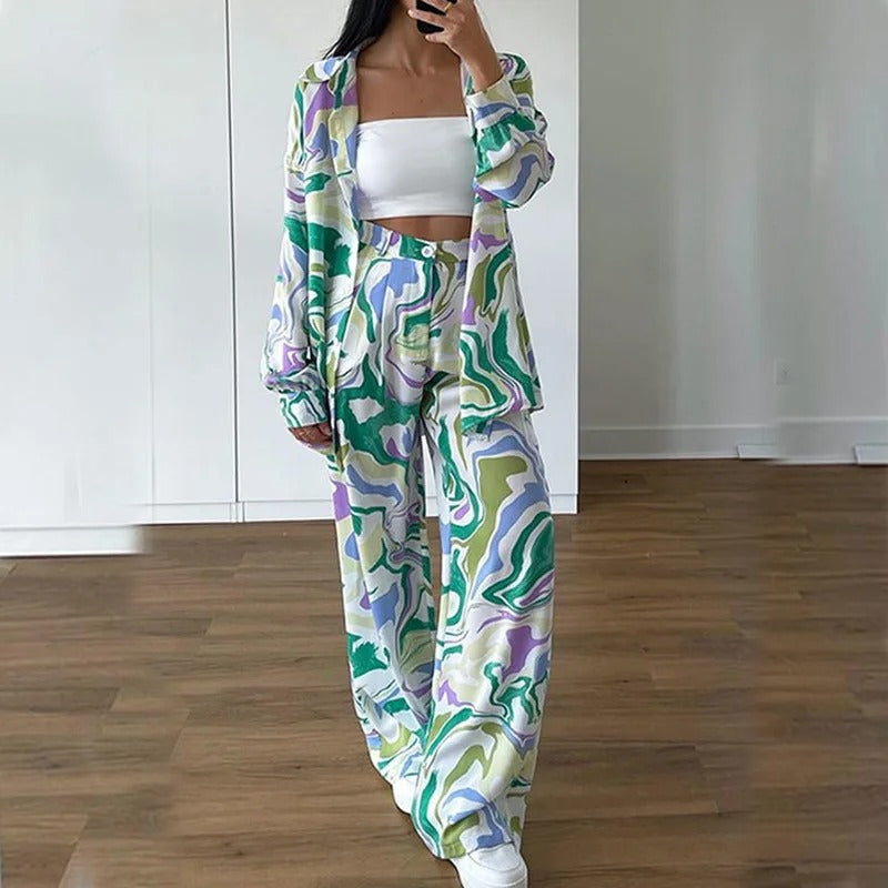 Dames Vrijetijdsset Mode Jurk en Broek